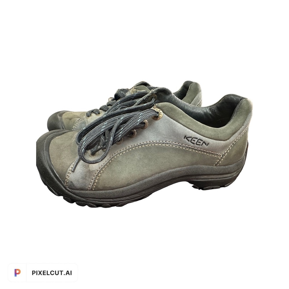 Keen Bronx Black Leather Lace Up Outdoor Hiking Trail Shoes Size 7.5 WITH BOX